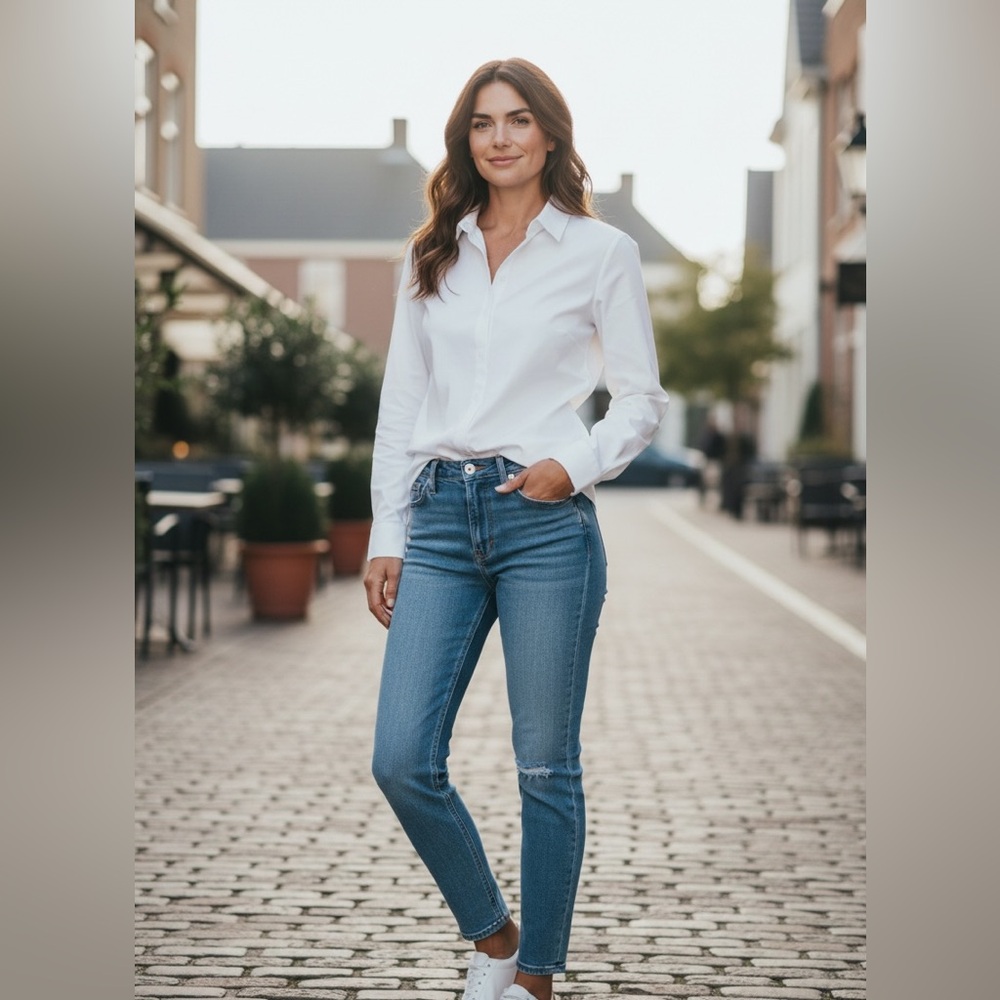Apt9 essentials Classic white button up shirt!